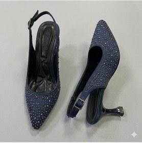 Resim Kindep Özmaçan Damla Taş Detaylı Burnu Kapalı Kadın Topuklu Abiye Ayakkabı Laci 