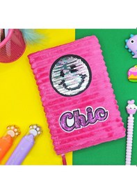 Resim Peluş Pullu Not Defteri 20x13 Cm , 60 Yaprak, Gülenyüz - Pembe 