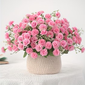 Resim 1 Adet 20 Başlı Yapay Hortensia Çiçek Buketi - Pembe Gerçekçi Sahte Çiçekler, Ev Otel Düğün Dekoru, Sevgililer Günü Anneler Günü Mezuniyet Hediyesi, Bakım Gerektirmeyen Düşük Maliyetli Masa Süsü 