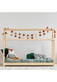 Resim Markaawm Markaawm Çocuk Yatak Dark Montessori Karyola Doğal Ahşap Beşik Akçaağaç 