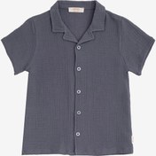 Resim Nate Koyu Gri Muslin Erkek Çocuk Gömlek-koyu Gri 