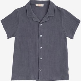 Resim Nate Koyu Gri Muslin Erkek Çocuk Gömlek-koyu Gri 