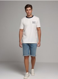 Resim Colin's Straight Fit Düşük Bel Düz Erkek Light İndigo Denim Jean Şort 