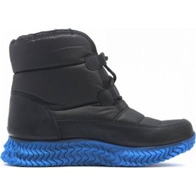 Resim Unısex Mavi Taban Bağcıklı Kar Botu Khıones Siyah 