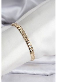 Resim 14k Gold Renk Kaplama Ezme Zincir Model Kadın Bileklik - Tj-bb8116 Beyaz 