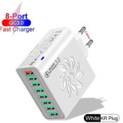 Resim 65 W 8 Port Usb Şarj Aleti Qc Hızlı Şarj Ab/abd/kr/ingıltere Tak Hızlı Şarj Güç Kr White 02 