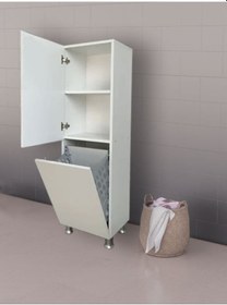 Resim Çamaşır Sepetli Dolap Beyaz 