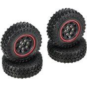 Resim Axial Scx24 Ve 90081 İçin 48mm Kırmızı Kauçuk Lastik Seti - 4 Adet 