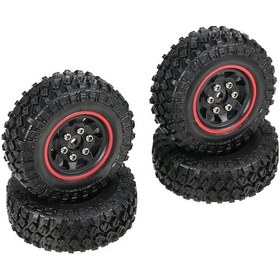 Resim Axial Scx24 Ve 90081 İçin 48mm Kırmızı Kauçuk Lastik Seti - 4 Adet 