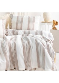 Resim Schafer Home Costa İpliği Boyalı Tek Kişilik Nevresim Takımı 3 Parça-bej 