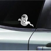 Resim J462 Komik Hayalet Araba Çıkartmaları Çıkartmaları Vinil Araç Yakıt Deposu Kapağı Su Geçirmez Dekorasyon Araba Çıkartmaları 13x11cm 