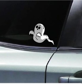 Resim J462 Komik Hayalet Araba Çıkartmaları Çıkartmaları Vinil Araç Yakıt Deposu Kapağı Su Geçirmez Dekorasyon Araba Çıkartmaları 13x11cm 