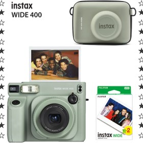 Resim Fujifilm Instax Wide 400 Yeşil Fotoğraf Makinesi ve 20'li Film ve Eva Kılıf Hediye Seti 