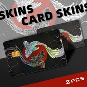 Resim 2 Paket Yin Yang Çift Ejderha Desenli Kart Ciltleri, PVC Malzeme, Basit Stil, Holografik Lazer Etkisi, Kredi Kartı Gizlilik Koruma Etiketleri, Kredi/Debit/İletişim/İletişim Kontrol Kartları için Benzersiz Doğum Günü Hediyesi 
