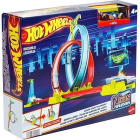 Resim Hot Wheels Neon Yarışlar Çifte Çemberde Yarış Seti HPC05 