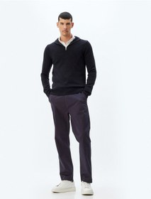 Resim Koton Chino Pantolon Gabardin Cep Detaylı Düğmeli Pamuklu Lacivert 5wam40038hw Lacivert 