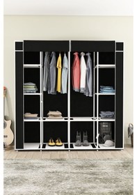 Resim Bez Dolap 12 Raflı Mega Boy Siyah Çok Amaçlı Metal Gardırop Siyah 