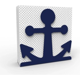 Resim Decorelax Çapa Temalı Mavi Metal Peçetelik 