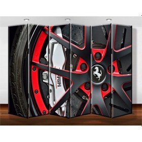 Resim Dekobul Ferrari 6 Kanat Tekerlekli Kanvas Paravan 