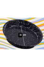 Resim Becenhouse Ankastre Granit Kaplama Emaye Yuvarlak Fırın Tepsisi Ve Fırın Izgara Teli 2'li Set 45,5*35,5 cm 