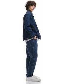 Resim Koton Normal Bel Pamuklu 90's Slim Fit Jean Pantolon - Howland Jean Koyu İndigo 5sam40018nd İndigo 