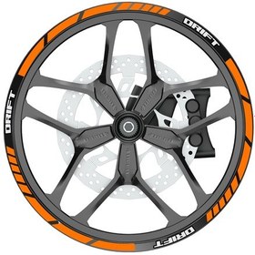 Resim deeb Drift Jant Şeridi Turuncu Beyaz X 