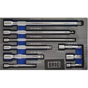 Resim Brio Uzatma Kol Set 9 Parça 1/4 3/8 1-2 