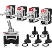 Resim Lasonstiges Dayanıklı Rocker Anahtarı İki Pozisyon 15a 250v 20a 125v Spst 2 Pin On / Off Metal Yarasa Su Geçirmez Bagaj Kapağı 