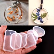 Resim Silikon Reçine Döküm Kalıpları 6'lı Set, Takı Yapımı için Anahtarlık Kolye Epoksi Kalıpları, Kuru Çiçek Dekorasyonu, Kolye Takıları, DIY El Sanatları için Kalp ve Geometrik Şekiller 