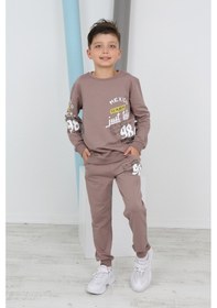Resim Toontoy Kids Toontoy Erkek Çocuk Just Tnty Baskılı Eşofman Takım Antrasit Melanj 