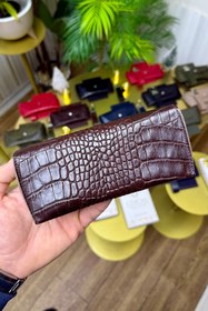 Resim CüzCan Kahverengi Croco Hakiki Deri Gözlük Kılıfı 