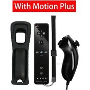 Resim Siyah-dahili Motion Plus Uzaktan Uyumlu Nintendo Wii Denetleyicisi Nunchuck Seti Kablosuz Bluetooth Gamepad Ile Silikon Kılıf 