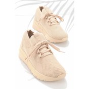 Resim Bambi Bej Triko Kadın Sneaker K01673074782 