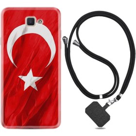 Resim Kılıfland Samsung Galaxy J7 Prime 2 Kılıf Desenli Silikon Ipli Boyun Askılışanlı Türk Bayrağı 4 1401 