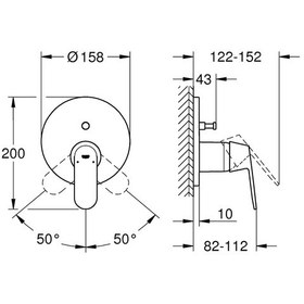 Resim Grohe Eurocosmo 24045000 Ankastre Banyo Duş Bataryası 