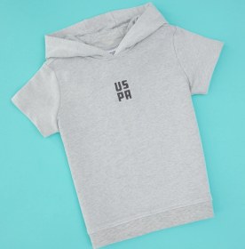 Resim U.S. Polo Assn. Erkek Çocuk Gri Melanj Kapüşonlu Sweatshirt 50325170-VR086 