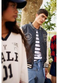 Resim Defacto Regular Fit Kolej Yaka Çıkarılabilir Kapüşonlu Çıtçıtlı Suni Deri Bomber Mont E9972ax25aunv64 Lacivert 