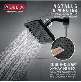 Resim Tek Sprey Mat Siyah Duş Başlığı, Duş Başlığı Siyah Kare Duş Başlığı, Siyah Duş Başlığı, Mat Siyah Rp62283bl Açık Mavi 