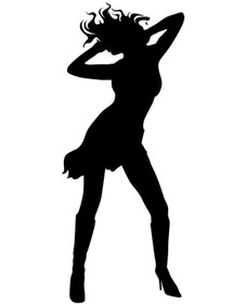 Resim Dansçı Folyo Sticker Derstv1108 70cm Uzunluk Siyah 