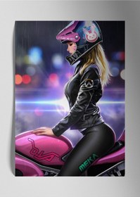 Resim Metal Baskı Parlak Duvar Tablosu - Motosiklet Motor 