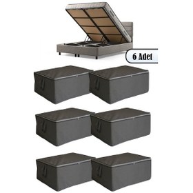 Resim Adarya Home 6 Adet - Düz Büyük Boy Bazaaltı Ve Çekyat Hurç 60 X 40 X 22 Cm Antrasit Antrasit 