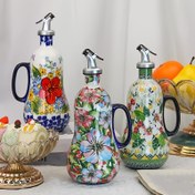 Resim 1 adet Seramik Yağ Potu, El Boyalı Seramik Zeytinyağı Pompası ve Kolu, Mutfak Yağ Şişesi, Zarif Çiçek Desenli, Büyük Kapasiteli, Mutfak Aksesuarları, Ev İçin Mutfak Dekorasyonu 