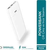 Resim Phixi Basic P10 10000mah Powerbank 10w - 2 Port Led Gösterge - Taşınabilir Şarj Cihazı 