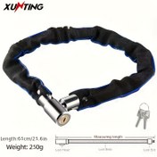 Resim Xunting Ultra-Güvenli Bisiklet Zincir Kilidi - Hafif, Hırsızlığa Karşı Koruma Tungsten Çelik, Yol ve Dağ Bisikletleri için, Cilalı Siyah Bitiş 
