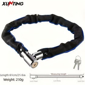 Resim Xunting Ultra-Güvenli Bisiklet Zincir Kilidi - Hafif, Hırsızlığa Karşı Koruma Tungsten Çelik, Yol ve Dağ Bisikletleri için, Cilalı Siyah Bitiş 