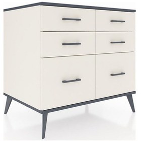 Resim Kronos Şifonyer 6 Çekmeceli 88x59x80 Aytaşı-antrasit/aytaşı Antrasit/aytaşı 