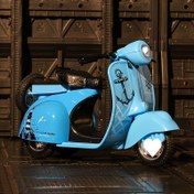 Resim Vintage Motosiklet Oyuncak Araba, Geri Çekme Hareketli, Gerçekçi Sürüş Sesleri ve Yanıp Sönen Far - Alaşım Yapı, Erkek Kız Çocuklar İçin - Doğum Günü, Noel, Cadılar Bayramı, Yılbaşı Hediyesi - Pembe/Mavi/Sarı 