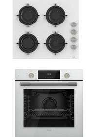 Resim Ferre QMS63CB - CS206 2'li Beyaz Cam Ankastre Set 