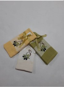 Resim Kurdelalı 3'lü Kurulama Bezi 40 X 60 Cm Sarı-yeşil-krem 