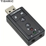 Resim Chuangyinshop Tıshrıc Usb 7.1 Kanal Ses Kartı Siyah 3d Ses Mikrofon Hoparlör Pc Laptop 
